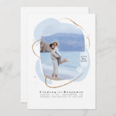 Abstract geometrisch modern Bewaar de datumfoto Save The Date (Voorkant / Achterkant)