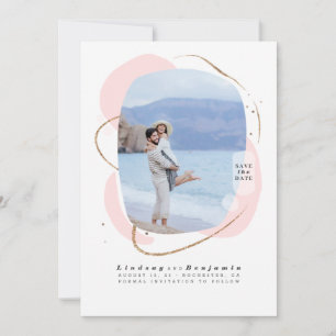 Abstract geometrisch modern Bewaar de datumfoto Save The Date