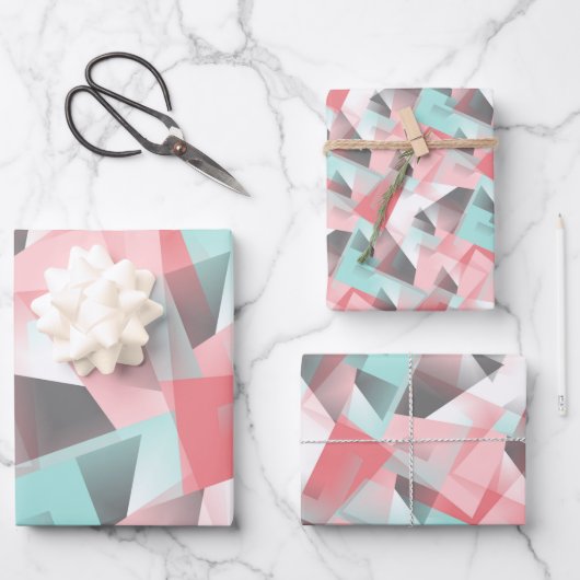 Abstract geometrisch modern cadeaupapier inpakpapi (Voorkant)