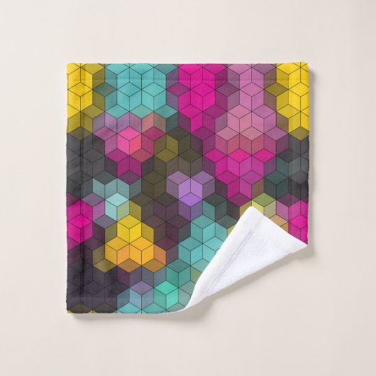 Abstract geometrisch modern hexagon vormt mozaïek bad handdoek (Wasdoekje)