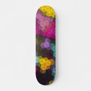 Abstract geometrisch modern hexagon vormt mozaïek persoonlijk skateboard