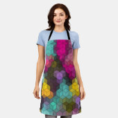 Abstract geometrisch modern hexagon vormt mozaïek schort (Gedragen)