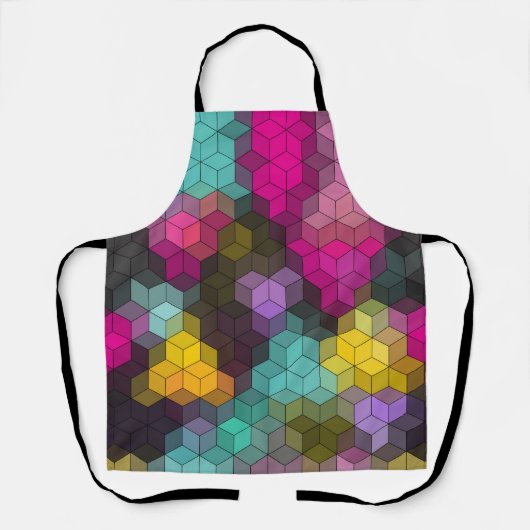 Abstract geometrisch modern hexagon vormt mozaïek schort (Voorkant)