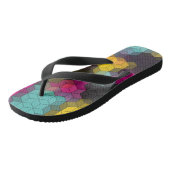 Abstract geometrisch modern hexagon vormt mozaïek teenslippers (Schuin)