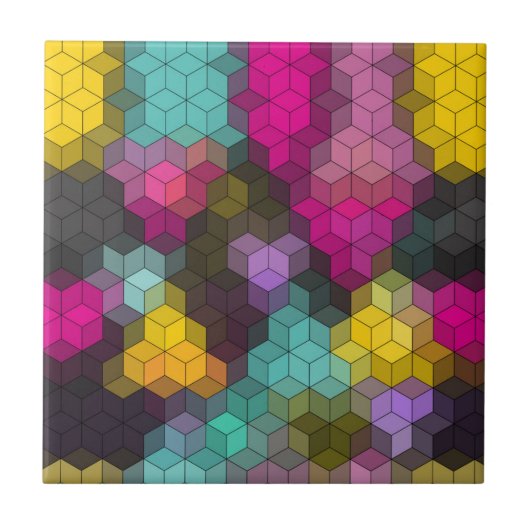 Abstract geometrisch modern hexagon vormt mozaïek tegeltje (Voorkant)