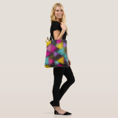 Abstract geometrisch modern hexagon vormt mozaïek tote bag (Op model)