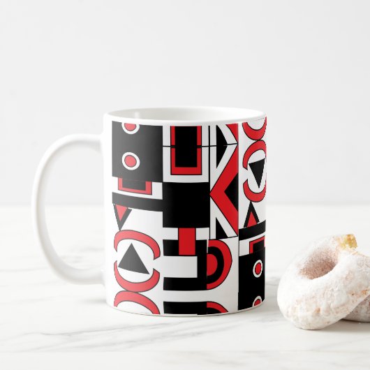 Abstract Geometrisch Modern Koel Koffiemok (Met donut)