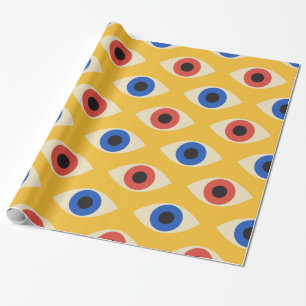 Abstract Geometrisch Modern Vet Oog Patroon Cadeaupapier