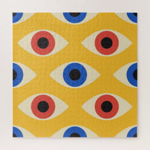 Abstract Geometrisch Modern Vet Oog Patroon Legpuzzel