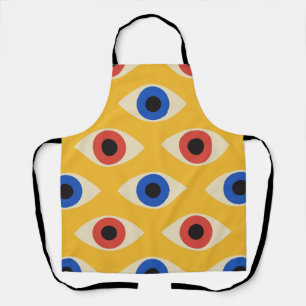 Abstract Geometrisch Modern Vet Oog Patroon  Schort