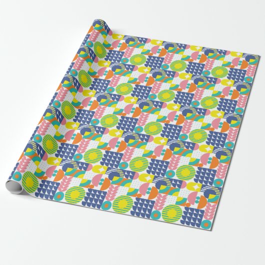 Abstract geometrisch, moderne vintage vormen. cadeaupapier (Uitgerold)