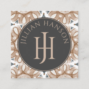 Abstract Geometrisch Monogrammed Logo Visitekaartj Vierkante Visitekaartje