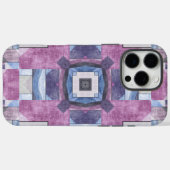 Abstract geometrisch mozaïek Paars, Blauw en Grijs Case-Mate iPhone Case (Achterkant (horizontaal))