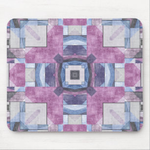 Abstract Geometrisch Mozaïek Paars, Blauw en Grijs Muismat