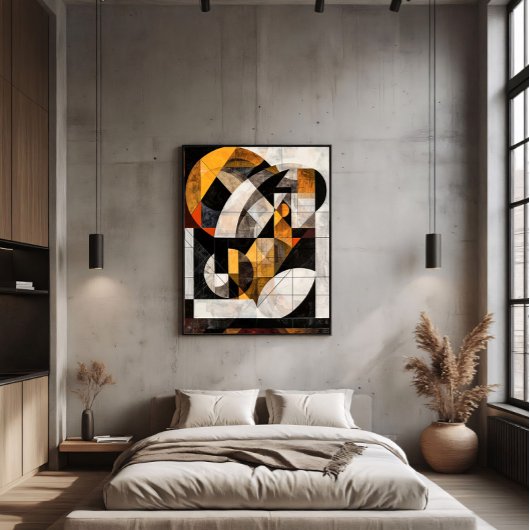 Abstract geometrisch mozaïek poster