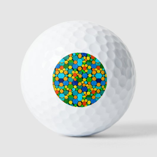 Abstract geometrisch mozaïekpatroon golfballen (Voorkant)