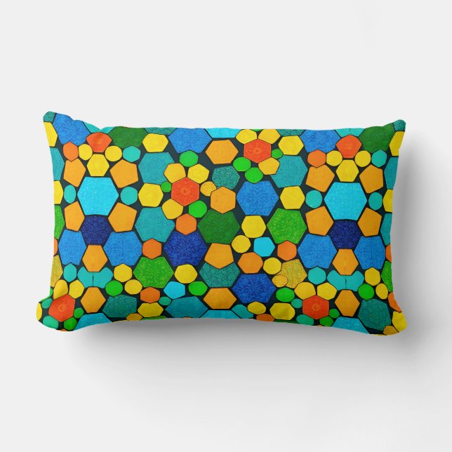 Abstract Geometrisch Mozaïekpatroon Kussen (Voorkant)