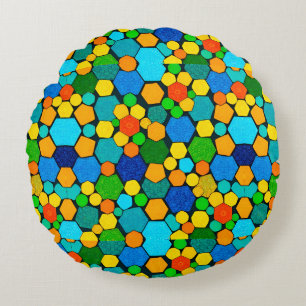 Abstract Geometrisch Mozaïekpatroon Rond Kussen