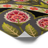 abstract geometrisch Mughal motief bloempatroon ku Poster (Hoek)