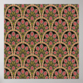 abstract Geometrisch mughal motif bloempatternart; Poster (Voorkant)