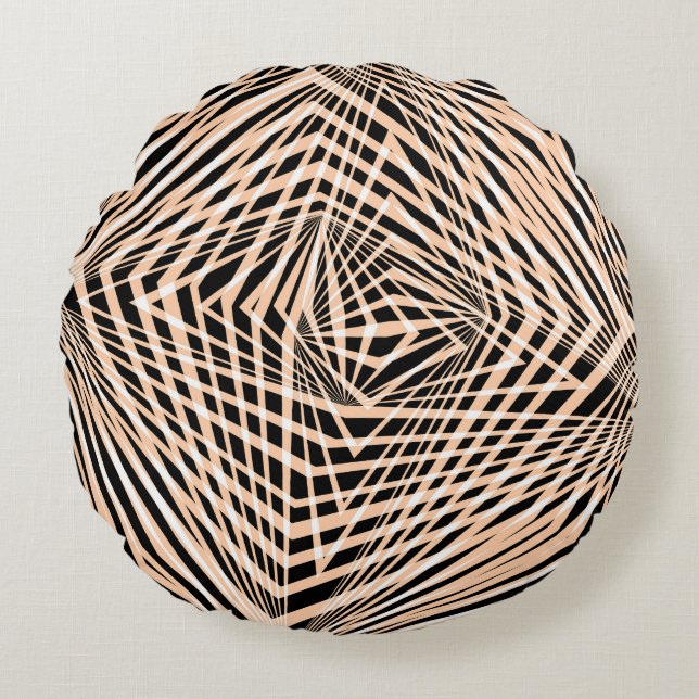Abstract geometrisch naadloos ontwerp rond kussen (Voorkant)