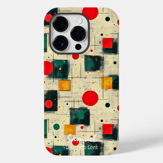 Abstract geometrisch ontwerp met aangepaste naam Case-Mate iPhone case (Achterkant)