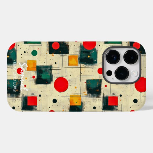 Abstract geometrisch ontwerp met aangepaste naam Case-Mate iPhone case (Achterkant (horizontaal))