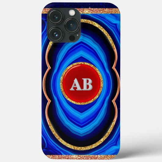 Abstract geometrisch ontwerp met blauw rood en gou Case-Mate iPhone case (Achterkant)