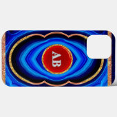 Abstract geometrisch ontwerp met blauw rood en gou Case-Mate iPhone case (Achterkant (horizontaal))