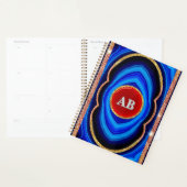 Abstract geometrisch ontwerp met blauw rood en gou planner (Display)