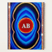 Abstract geometrisch ontwerp met blauw rood en gou planner (Achterkant)