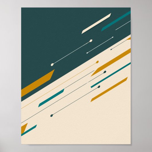 Abstract geometrisch ontwerp met dynamische lijnen poster (Voorkant)