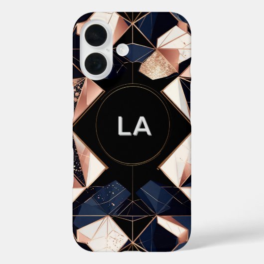 Abstract geometrisch ontwerp met gouden glitter Case-Mate iPhone case (Achterkant)