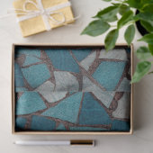 Abstract geometrisch ontwerp Modern Turquoise Tissuepapier (Geschenk)