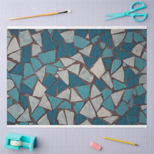 Abstract geometrisch ontwerp Modern Turquoise Tissuepapier (Craft)