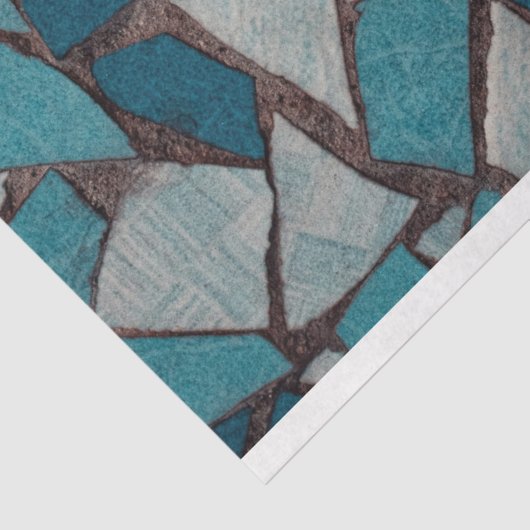 Abstract geometrisch ontwerp Modern Turquoise Tissuepapier (Detail)