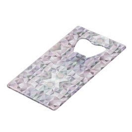 Abstract geometrisch ontwerp op een kaartvormig ob creditkaart flessenopener