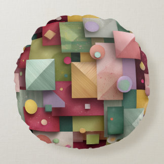 Abstract geometrisch ontwerp rond kussen