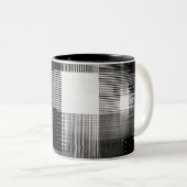 Abstract geometrisch ontwerp tweekleurige koffiemok (Voorkant rechts)