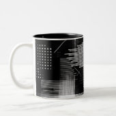 Abstract geometrisch ontwerp tweekleurige koffiemok (Links)