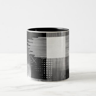 Abstract geometrisch ontwerp tweekleurige koffiemok