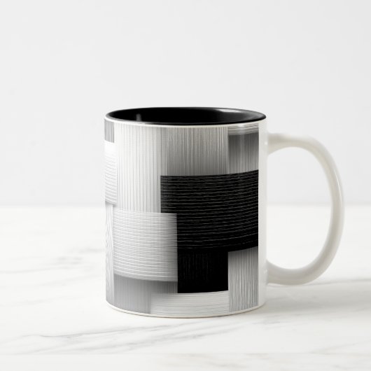 Abstract geometrisch ontwerp tweekleurige koffiemok (Rechts)