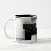 Abstract geometrisch ontwerp tweekleurige koffiemok (Links)