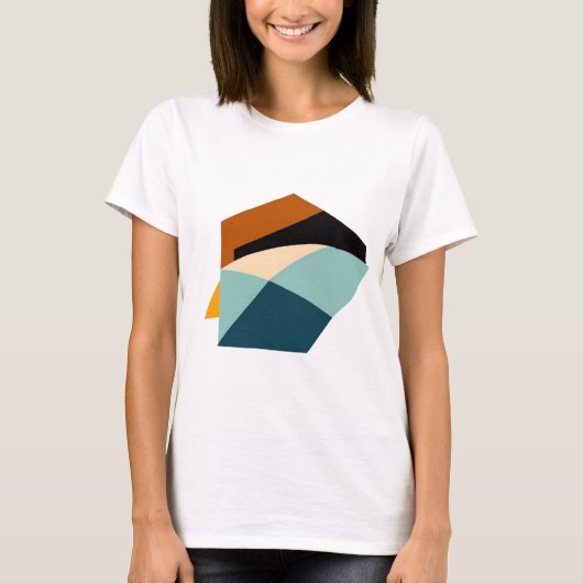 Abstract geometrisch ontwerp - vetgedrukte vormpat t-shirt (Voorkant)