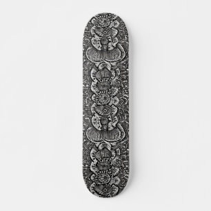Abstract geometrisch ontwerp zwart wit persoonlijk skateboard