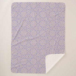 Abstract Geometrisch Paars en Crème Sherpa Deken