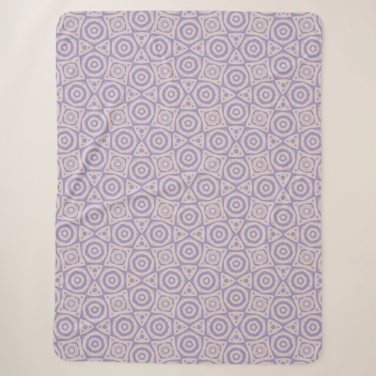 Abstract Geometrisch Paars en Crème Sherpa Deken (Voorkant)
