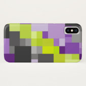 Abstract geometrisch paars groen grijs patroon Case-Mate iPhone case (Achterkant (horizontaal))