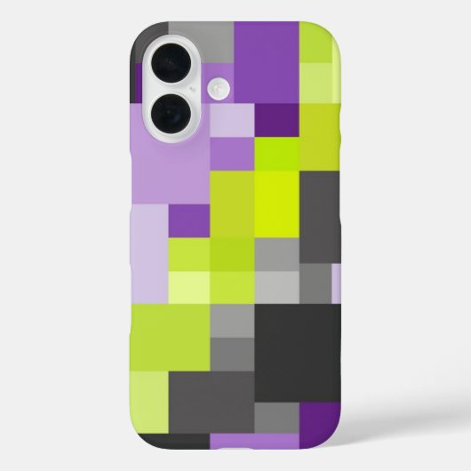 Abstract Geometrisch Paars groen grijs patroon Case-Mate iPhone Case (Achterkant)