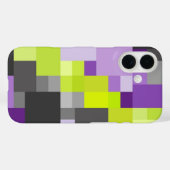 Abstract Geometrisch Paars groen grijs patroon Case-Mate iPhone Case (Achterkant (horizontaal))